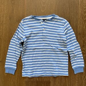 Janie and Jack Blue Striped Henley Shirt size 5